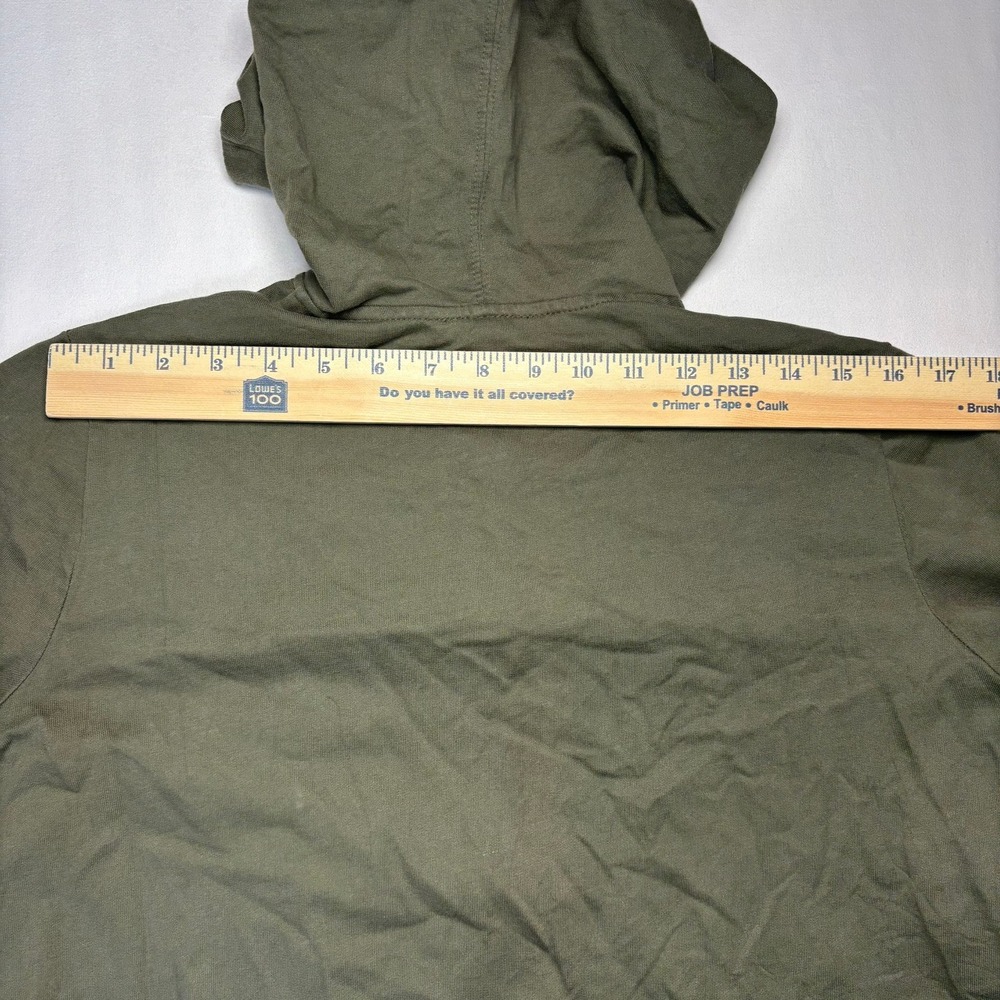 Eddie Bauer Full Zip Hoodie Womens L Green Floral Embroidered Cotton Long Sleeve - Picture 7 of 9